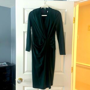 Emerald Green The Fold London Faux Wrap Dress